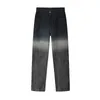 Firmranch hommes/femmes Couple dégradés jean lavé pantalon Ins Hip Hop Street Wear droit Denim ample Long papa pantalon