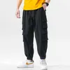 Streetwear Hommes Pantalons de chargement Multi-poche Pantalon tactique Men HIP HOP Pantalon Jogging Pantalon Coton Mâle Coton Taille Élastique Grande taille 5XL X0723