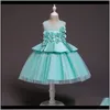 Baby Clothing Baby Maternity Drop Leverans 2021 Princess Dresses 5 Design Afton Gown Bow Slips Lace Osynlig Zipper Mesh Dress Kids Girls Pa