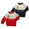 Christmas Elk Autumn Winter Boy Girl Long Sleeve Knitted Sweater Boys Girls Sweaters For Baby Kids 210521