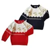 Weihnachten Elch Herbst Winter Junge Mädchen Langarm Gestrickte Pullover Jungen Mädchen Pullover Für Baby Kinder 210521