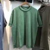 Men's T-Shirts Trendy ask basic high street wash used fake two men's round neck loose cotton short sleeve T-shirt