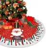 Xmas Floor Mat Party Decor Fashion Christmas Tree Skirt Chic Linen Carpet Cover for home LLD10621