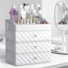 Plastlåda Makeup Organizer Cosmetic Beauty Box Desktop Storage Smyckesfodral Brush Lipstick Nail Polish Container 210330