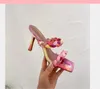 fashion women multi color sandals thin heel party shoes ladies wedding shoe summer square toe sandal slide high heels