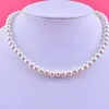 8mm glas imitation pearl choker halsband kvinnlig enkel nyckelben pärlor kedjor smycken tillbehör på försäljning fabrik direkt