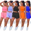 Plus la taille des femmes Tenues Casual Survêtement sexy Pantalon deux pièces couleur unie Survêtements sport jogger costume sans manches débardeur + short été 5008