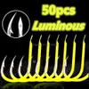 Sports Outdoorshigh Hameçon lumineux en acier au carbone Glow In Night Hameçons de pêche # 8 # 9 / # 10 # 11 # 12 # 131 Drop Delivery 2021 Krypc