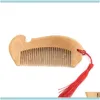 Care Styling Tools Hair ProductsHair Brushes Peach Portable Liten Wood with Tassel Classic Craft Comb Drop Delivery 2021 Ku4nn