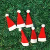 2021 Mini Lint Santa Claus Hat Cover Wrap Cap Christmas Lollipop Candy Sugar Decor