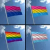 レインボーフラッグ3x5ft 90x150cm LGBTフラグバナーポリエステルカラフルなレインボーフラグ屋外装飾バイセクシャルPansexual Garden Flags