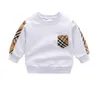 Baby jongens meisjes plaid truien pullover lente herfst kinderen lange mouwen sweatshirts kinderen katoenen trui 1-7 jaar