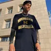 Erkek T-Shirt Amerikan Rap Yağ Kısa T-Shirt Erkekler Yüksek Sokak Niş Hiphop Gevşek Büyük T-Yarım Kol