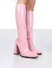 Colorful bright patent leather high-tube fashion knee boots 2021 autumn and winter new female cute candy straight boots Y1125