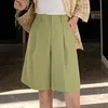 Mode zomerzakken Casual Streetwear hoge taille met riem losse wijde been shorts vrouwen 11312 210415