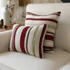 American Style Village Retro Pillowcase Striped Rest Customized Chenille Big Pillowcases Multi Color Lumbar Cushion/Decorative Pillow