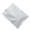 Storage Bags 100Pcs Glossy White Aluminum Foil Bag Self Grip Seal Tear Notch Resealable Chocolate Dry Fruit Nut Pouches