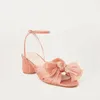 Sandals Women Pleated Bow High-heeled Fairy Shoesopen-toed Decor Shoes Lolita Design