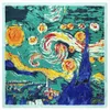 Écharpe de designer 2024 Hiver Peinture à l'huile de Van Gogh Marque de luxe Foulard carré en soie sergé Femmes Foulard Châle Foulards pour dames