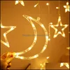 Star Moon Led Rideau Guirlande Guirlande Lumineuse Eid Mubarak Ramadan Décoration Islam Parti Musulman Décor Al Adha Cadeau 220226 Drop Delivery 2021 Ot