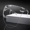 DHLグラデーションカラー保護フェイスシールドマスク眼鏡フレーム透明フルフェイスカバーアンチフォグフェイスシールドクリアデザイナーマスク