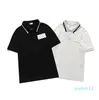 2021 Мужская рубашка поло Черно-белое Высокое Высокое Вышитые Моды Роскошные Мужские Полос