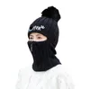 Winter sports Beanies hat With Pom Pom for Women Slouchy Cable Knitted Skull Hats Fashion Knit Balaclava mask adjustable zipper fleece warm caps