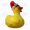 Décoration de Noël personnalisée ballon gonflable de neige gonflable de santa deer canard jaune avec un chapeau rouge air hiver pour festival