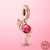 925 Silver Rose Flower Charm CZ Luxury Beads Fit Pandora Bracelet For Women 925 Jewelry Gift