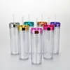 Transparent Heatresistant Double Wall Glass Water Bottle Office Master Flower Te Filter rakt för födelsedagspresent7162161