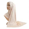 Mulheres puxam o hijab xaile wrap orar hijabs com strass lenço muçulmano lenço islâmico headscarf chapéu headwear de algodão