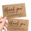 50pcs/Bag 9*5.4cm Thank You For Your Order Greeting Cards Baking Bags Package Box Business Decor Festive Party Supplies