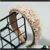 Dostawa biżuterii 2021 Barokowe perły koraliki Pełna perła wyściełana cekiny HOOP PASPES Kobiety Hair Akcesoria Złote Vintage Hyfkc