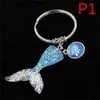 Keychains Mermaid Tail Keychain Women's Fish Scale Pendant Key Ring Handbag Purse Decor 1PC