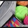 Sy Notioner Apparel Drop Delivery 2021 Rainbow Color Stick Yarn Tote Bag Big Capacity Organizer för Weave Tools Virktillbehör STO