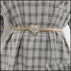 Belts & Aessories Fashion Aessoriesbelts Elastic Gold Chain Belt With Shinny Rhinestone For Women Dress Ceinture Femme Metal Long Thin Waist