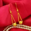 Dingle ljuskronor lycklig pärla droppörhängen för kvinnor 24k guldpläterad trendig dinglande brud bröllop krok smycken1360673