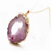 Cross-border Jewelry Galaxy Agate Color Gemstone Geometry Cave Crystal Pendant Neck Necklace Chain jllViw