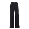 Herfst en winter rechte Office professionele vrouwen broek hoge taille brede been broek effen kleur slanke pak broek 210422