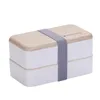 Doppelschichtige Lunchbox, tragbar, umweltfreundlich, isolierte Lebensmittelbehälter, Aufbewahrung von Bento-Boxen mit Warmhaltetasche RRE9506