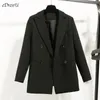 Edressu Kadınlar Gevşek Blazer Ceket Siyah Casual Suit Bahar Kruvaze Ofis İş Dış Giyim ZX-3 211122