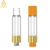 Empty unbreakable atomizer 0.5/1.0ml PCTG tank carts pressed round tip adjustable airflow OEM logo Package CO2 Oil Leak Proof