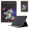 Étuis pour tablette en cuir PU pour Samsung Galaxy Tab T290/T510/T590/T720/T860/T870/P200 Animaux Plantes Peinture colorée Étui à rabat magnétique avec fentes pour cartes