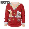 Ugly Kerst Truien Mannen Vrouwen Vakantie Kerstboom Sneeuwvlokken Paar Sweater Pullover 3D Grappige Xmas Sweatshirt Jumpers 210528