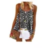 夏のヒョウのノースリーブTシャツの女性OネックオフショルダープラスサイズファッションTシャツストリートウェアヴィンテージティーシャツフェムメ210608