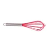 10 tums äggverktyg Beater omrörare Färg Silikon Whisk Rostfritt stålhandtag Mixer Hushållsbakningsverktyg RRD6900