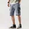 Men's Jeans Men Denim Shorts Nice Streetwear Elastic Waist Breeches Male Big Pocket Casual Half Jean Summer Cargo