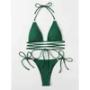 Sexy Micro Bikini 2021 Criss Cross Swimwear Bandage Женщина Купальник Женский Стринги Бикинис набор 2 шт. Женщины для купания Beachwear y0820