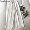 Nomikuma koreański styl spodnie garnitur kobiety jednolity kolor casual luźne spodnie wszystkie mecz proste wysokie talia pantalones elegancko 210514