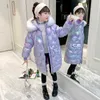 Jaqueta infantil inverno 2021 meninas casaco parkas outerwear adolescente outfit crianças meninas pele com capuz jaqueta tz907 h0909